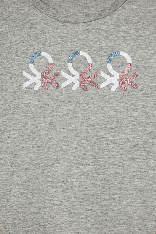 Дівчинка Дитяча бавовняна футболка United Colors of Benetton 3I1XC10MZ.G.Seasonal сірий