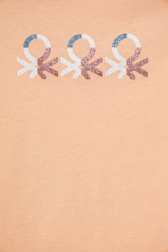 Dziewczynka United Colors of Benetton t-shirt bawełniany dziecięcy 3I1XC10MZ.G.Seasonal pomarańczowy