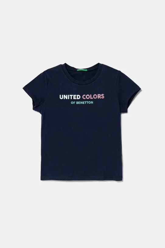 Дитяча бавовняна футболка United Colors of Benetton бавовна темно-синій 3I1XC10MZ.G.Seasonal