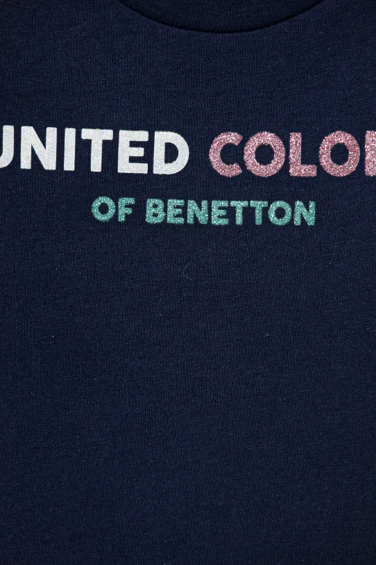 Дівчинка Дитяча бавовняна футболка United Colors of Benetton 3I1XC10MZ.G.Seasonal темно-синій