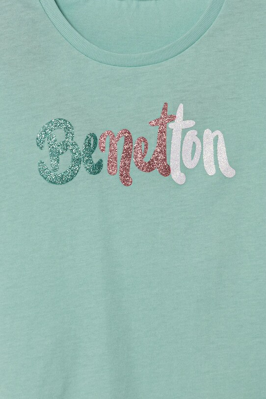 Dievča Detské bavlnené tričko United Colors of Benetton 3I1XC10MZ.G.Seasonal tyrkysová