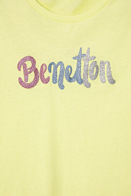 Fete United Colors of Benetton tricou de bumbac pentru copii 3I1XC10MZ.G.Seasonal verde