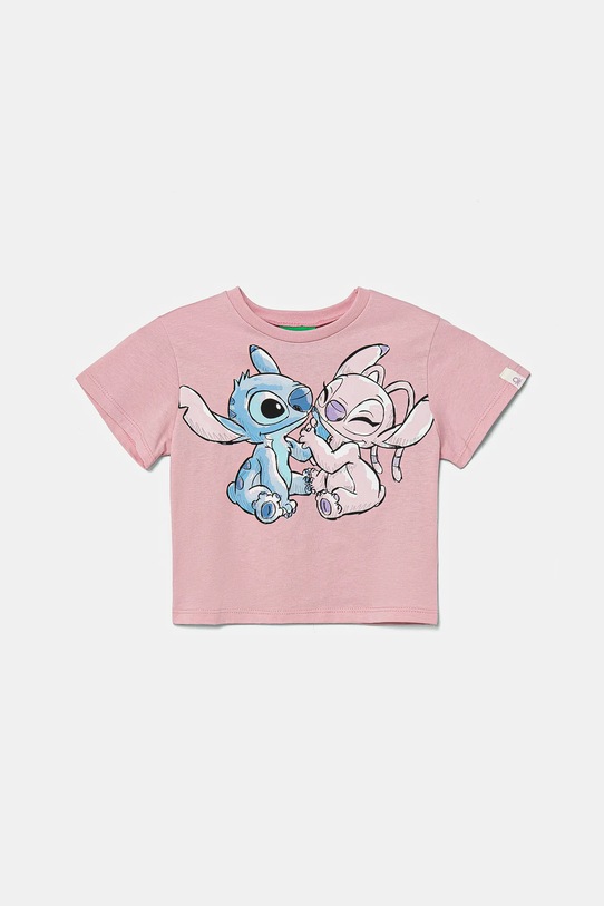 Детская хлопковая футболка United Colors of Benetton хлопок розовый 35RYG10HQ.P.Seasonal