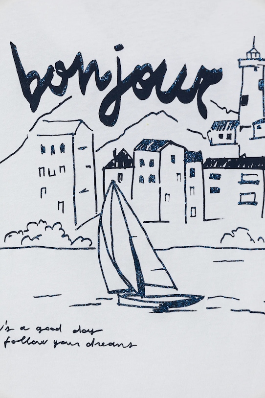 DÍVKA Dětské bavlněné tričko United Colors of Benetton 3I1XC10NZ.G.Seasonal bílá