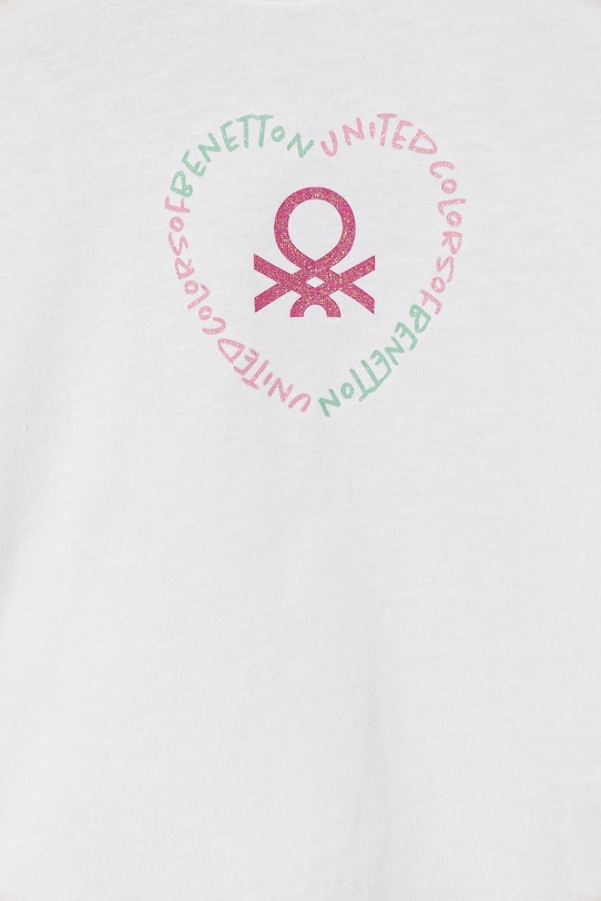 Fete United Colors of Benetton tricou de bumbac pentru copii 3I1XG10HU.P.Seasonal alb