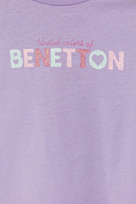 Dziewczynka United Colors of Benetton t-shirt bawełniany dziecięcy 3I1XG10HU.P.Seasonal fioletowy