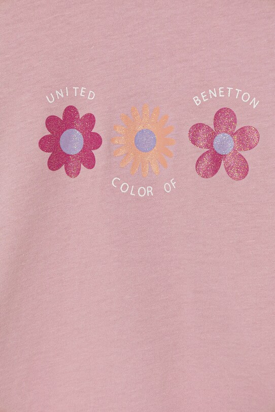 Fete United Colors of Benetton tricou de bumbac pentru copii 3I1XG10HU.P.Seasonal roz