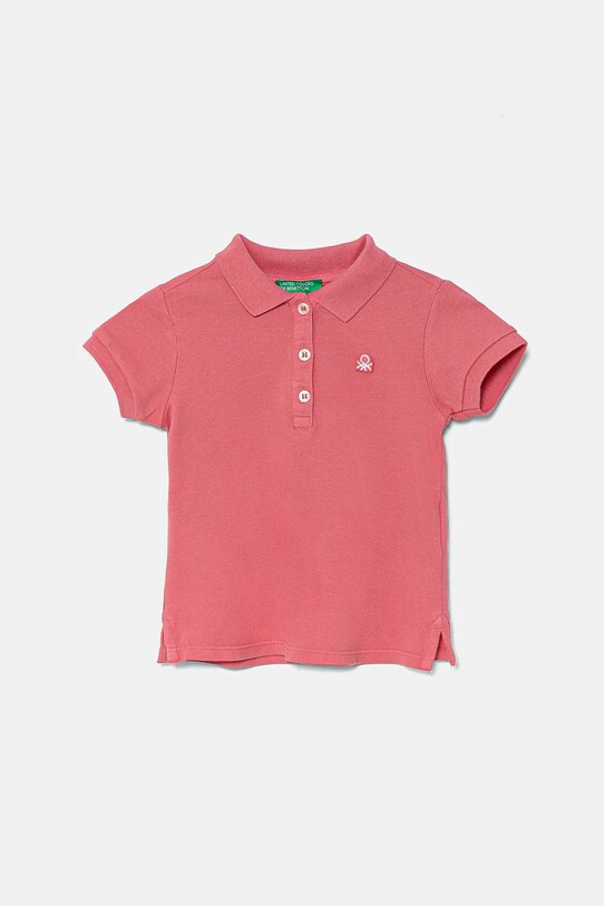 Detské polo tričko United Colors of Benetton s elastanom ružová 3WG9G300A.P.Season.PPYA