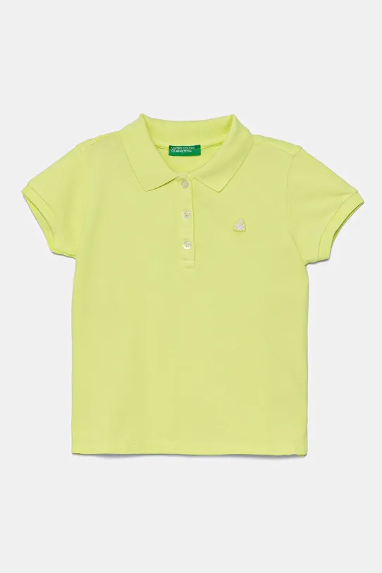 United Colors of Benetton tricou polo copii fixat verde 3WG9G300A.P.Season.PPYA