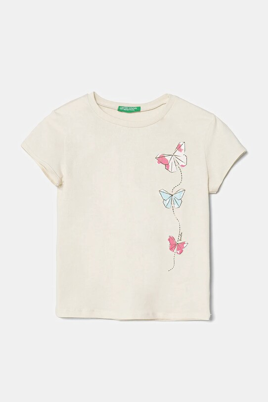 United Colors of Benetton tricou de bumbac pentru copii print bej 3I1XG10J2.P.Seasonal