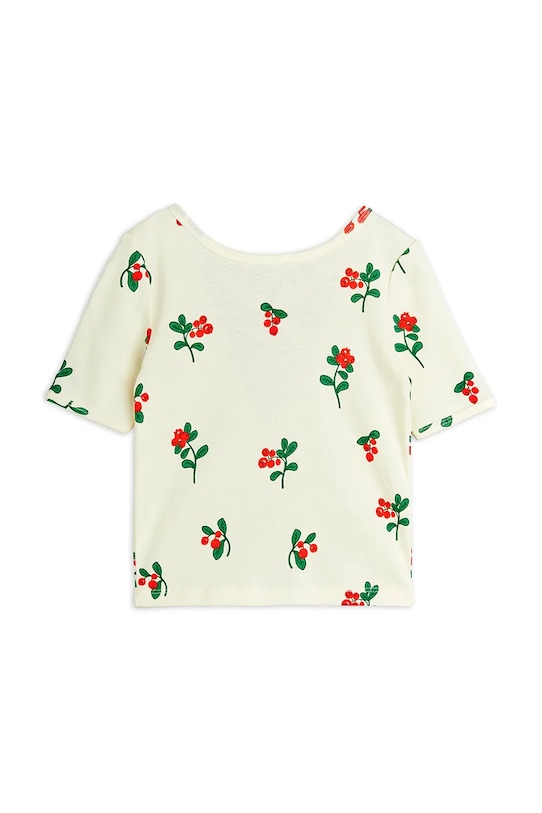 Παιδικό βαμβακερό μπλουζάκι Mini Rodini Lingonberries 2522011311 μπεζ SS25