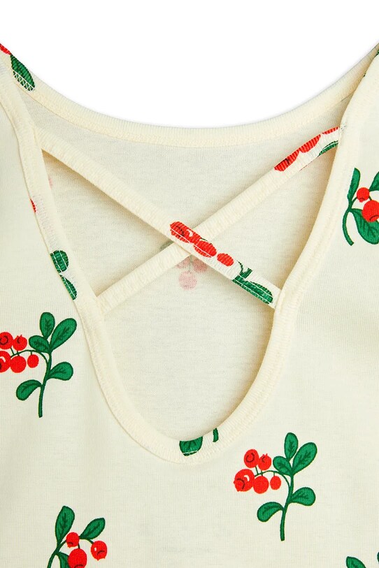 Παιδικό βαμβακερό μπλουζάκι Mini Rodini Lingonberries μπεζ 2522011311