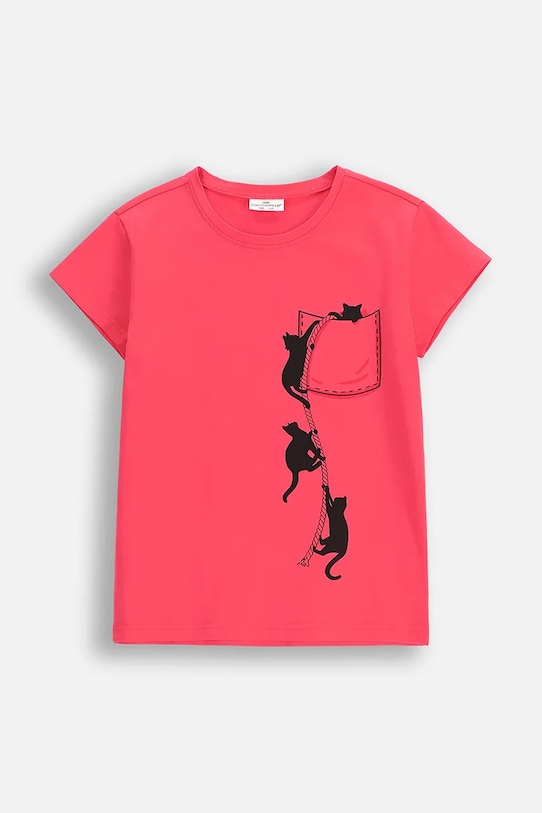 Дитяча футболка Coccodrillo з еластаном рожевий WC5143216VGA