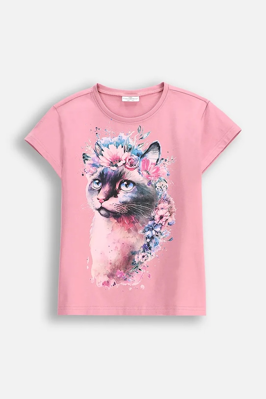 Дитяча футболка Coccodrillo з еластаном рожевий WC5143217VGA