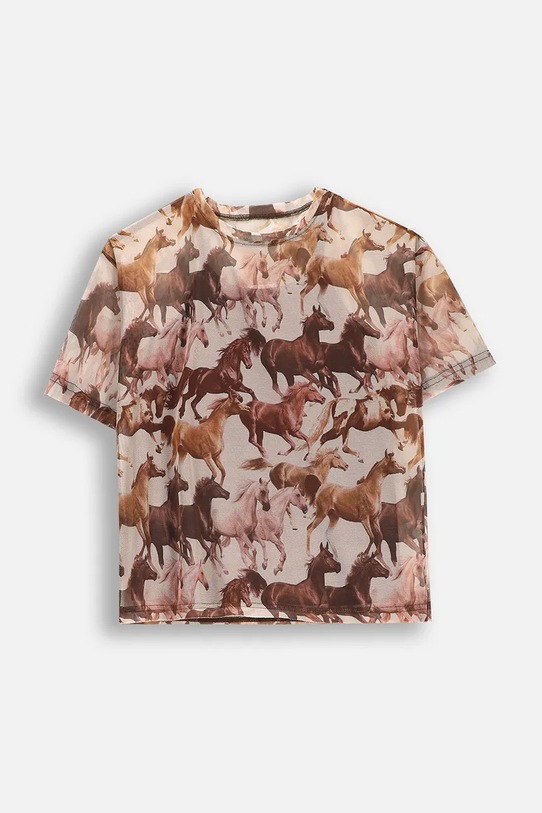 Coccodrillo tricou copii cu modele bej WC5143204NGJ