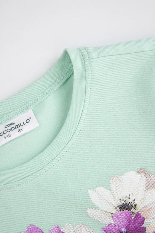 Dziewczynka Coccodrillo t-shirt dziecięcy WC5143221VGB turkusowy