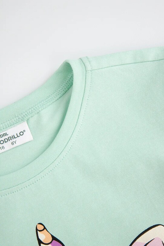 Dziewczynka Coccodrillo t-shirt dziecięcy WC5143224VGB turkusowy