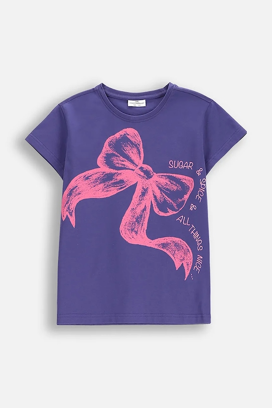 Coccodrillo t-shirt dziecięcy z elastanem fioletowy WC5143201VGC