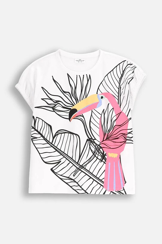 Coccodrillo tricou de bumbac pentru copii print alb WC5143201TGJ