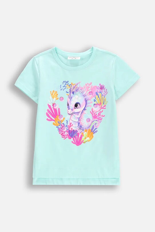 Coccodrillo tricou copii print turcoaz WC5143204IGK