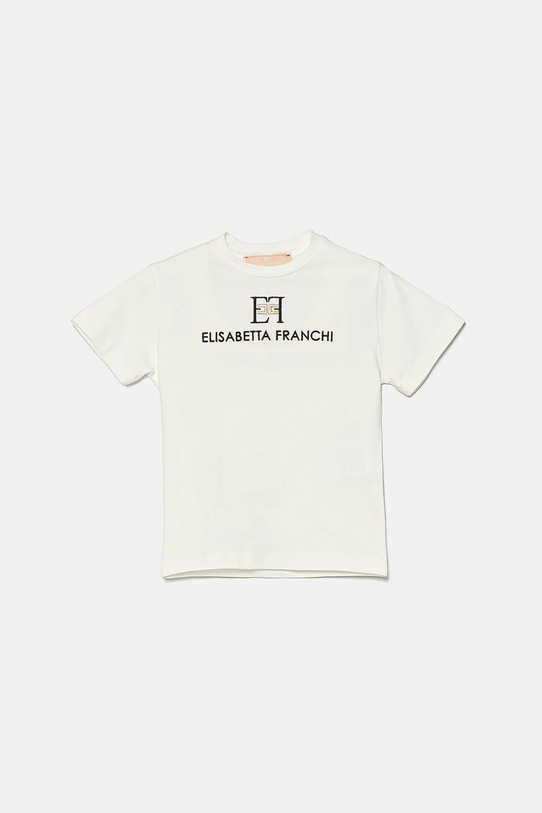 Elisabetta Franchi tricou copii cu elastan alb EFTS229.0.JE006.98.128