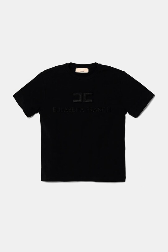 Elisabetta Franchi tricou copii imprimeu negru EFTS231.0.JE006.140.158