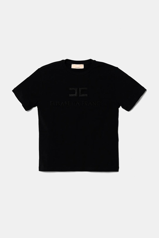 Elisabetta Franchi t-shirt dziecięcy aplikacja czarny EFTS231.0.JE006.140.158