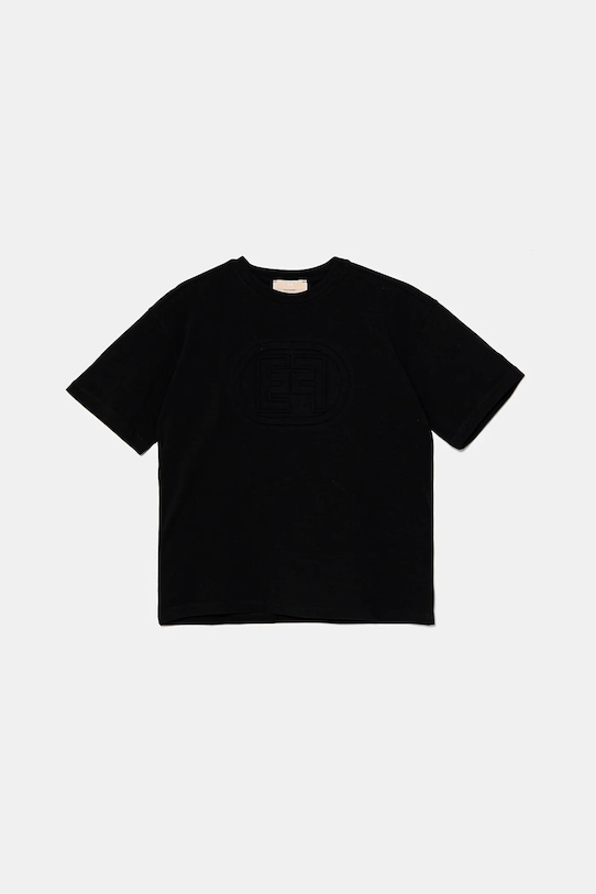 Detské tričko Elisabetta Franchi s elastanom čierna EFTS233.0.JE006.140.158