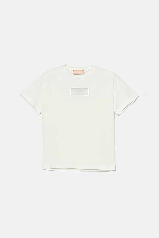 Elisabetta Franchi tricou copii imprimeu alb EFTS235.0.JE006.140.158
