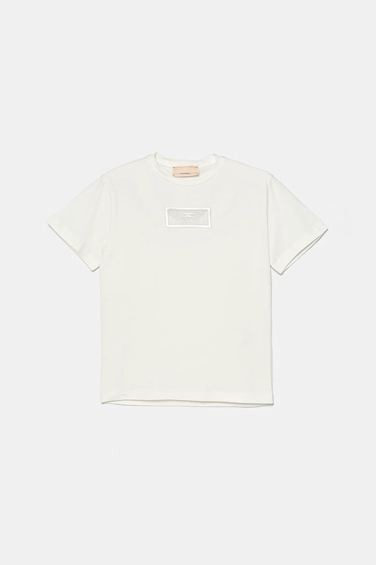 Elisabetta Franchi t-shirt dziecięcy aplikacja biały EFTS235.0.JE006.140.158