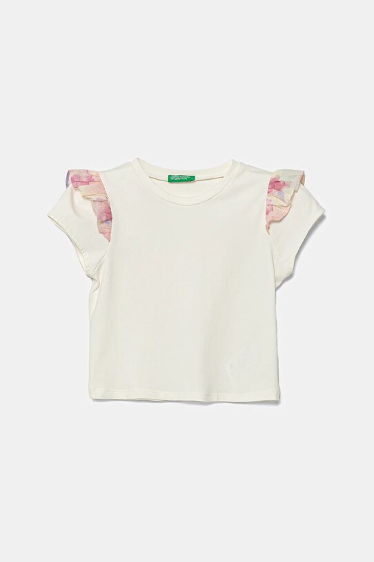 United Colors of Benetton tricou copii imprimeu bej 3P4ZG10IV.P.Seasonal