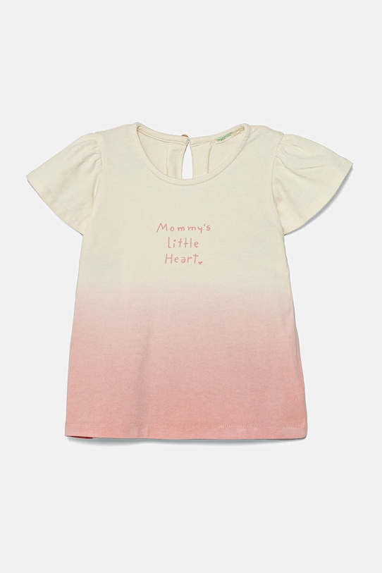 Бавовняна футболка для немовлят United Colors of Benetton бавовна рожевий 3BL0A1066.W.Seasonal