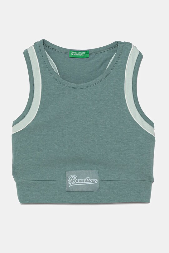 United Colors of Benetton top dziecięcy aplikacja turkusowy 3P4ZCH01U.G.Seasonal