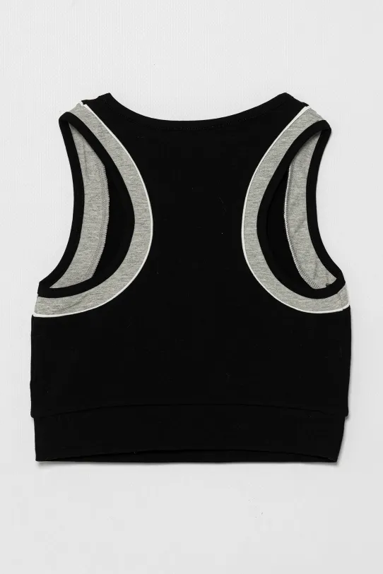 United Colors of Benetton top copii 3P4ZCH01U.G.Seasonal negru SS25