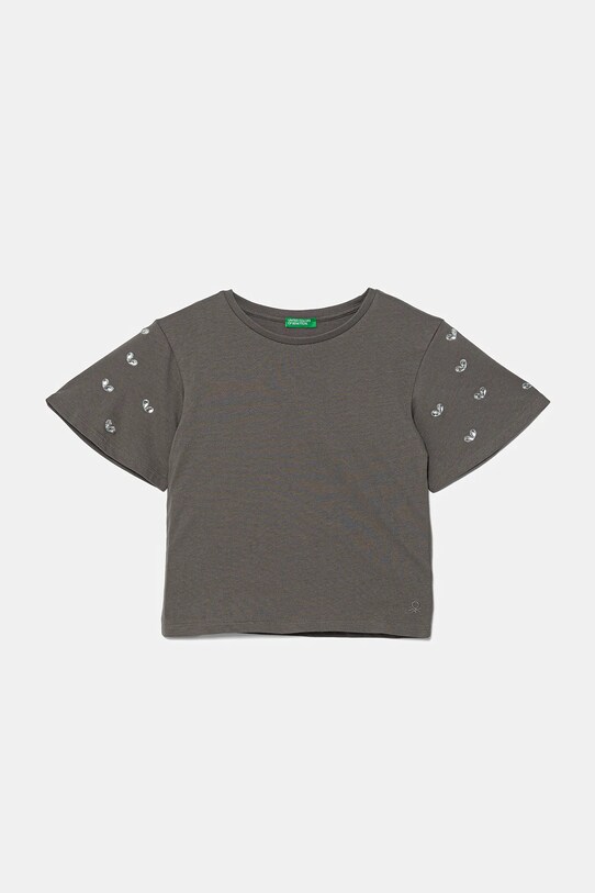 United Colors of Benetton tricou de bumbac pentru copii imprimeu gri 3MI5C10O1.G.Seasonal