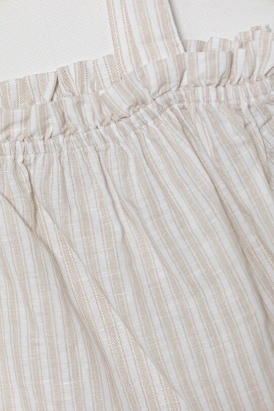 Dziewczynka United Colors of Benetton top lniany dziecięcy 59Y6CH00A.G.Seasonal beżowy