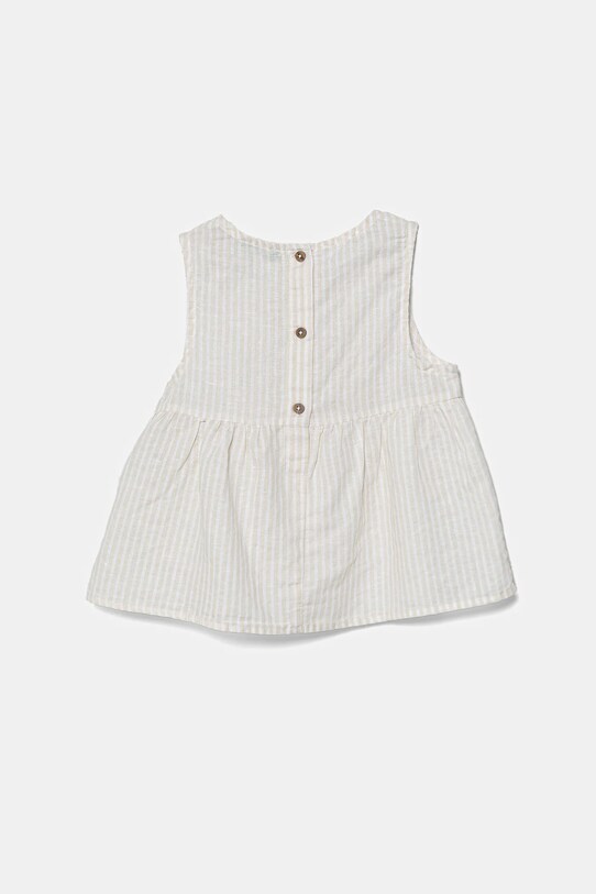 United Colors of Benetton top lniany dziecięcy 59Y6GQ02F.P.Seasonal beżowy SS25