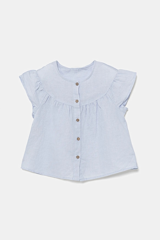 Παιδικό λινό πουκάμισο United Colors of Benetton casual μπλε 5IPVGQ02E.P.Seasonal