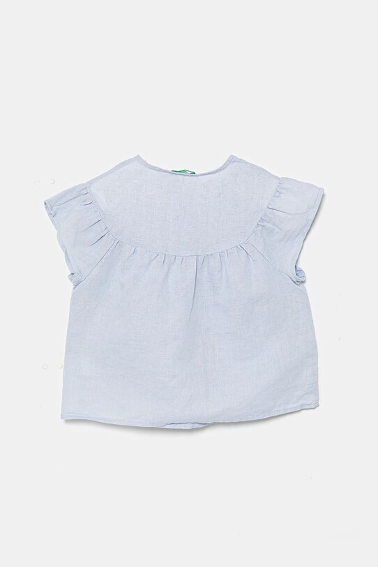 Παιδικό λινό πουκάμισο United Colors of Benetton 5IPVGQ02E.P.Seasonal μπλε SS25