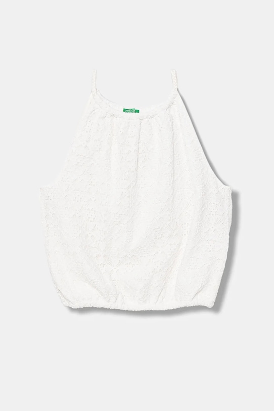 Dětský top United Colors of Benetton hladký bílá 5WYWCH00C.G.Seasonal