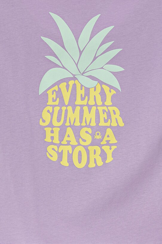 Fete United Colors of Benetton tricou de bumbac pentru copii 3JERC10PB.G.Seasonal violet