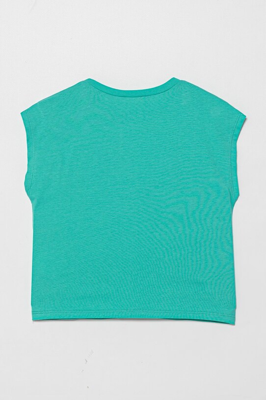 United Colors of Benetton gyerek pamut póló 3JERC10PB.G.Seasonal türkiz SS25