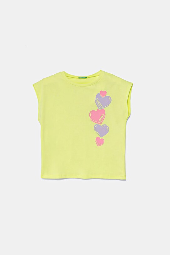 Detské bavlnené tričko United Colors of Benetton bavlna zelená 3JERC10PB.G.Seasonal