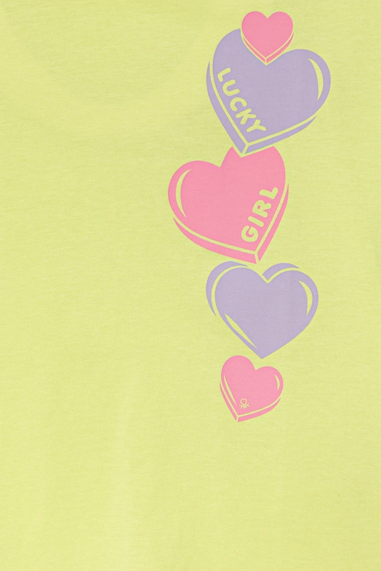 Dziewczynka United Colors of Benetton t-shirt bawełniany dziecięcy 3JERC10PB.G.Seasonal zielony