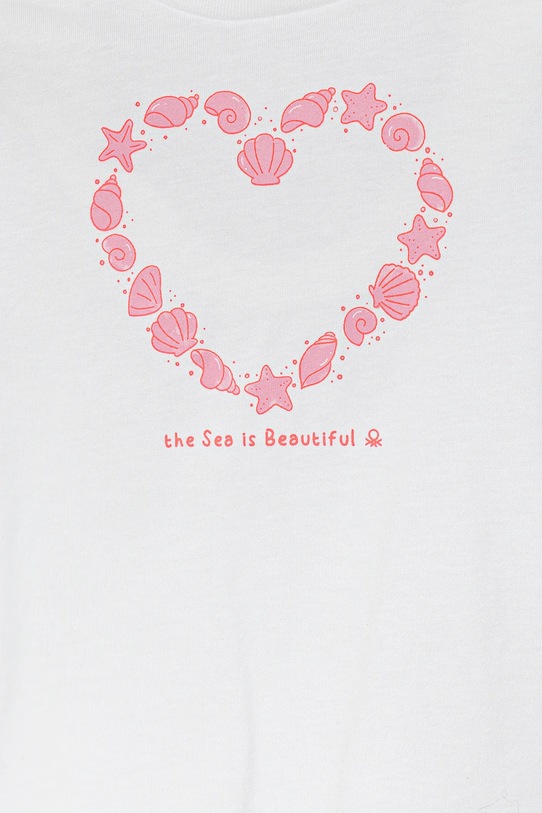 Dziewczynka United Colors of Benetton t-shirt bawełniany dziecięcy 3JERG10J3.P.Seasonal biały