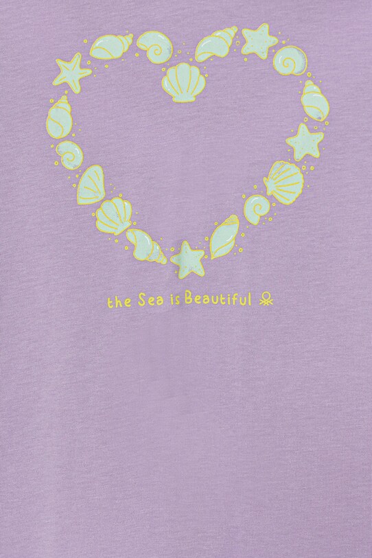 Fete United Colors of Benetton tricou de bumbac pentru copii 3JERG10J3.P.Seasonal violet