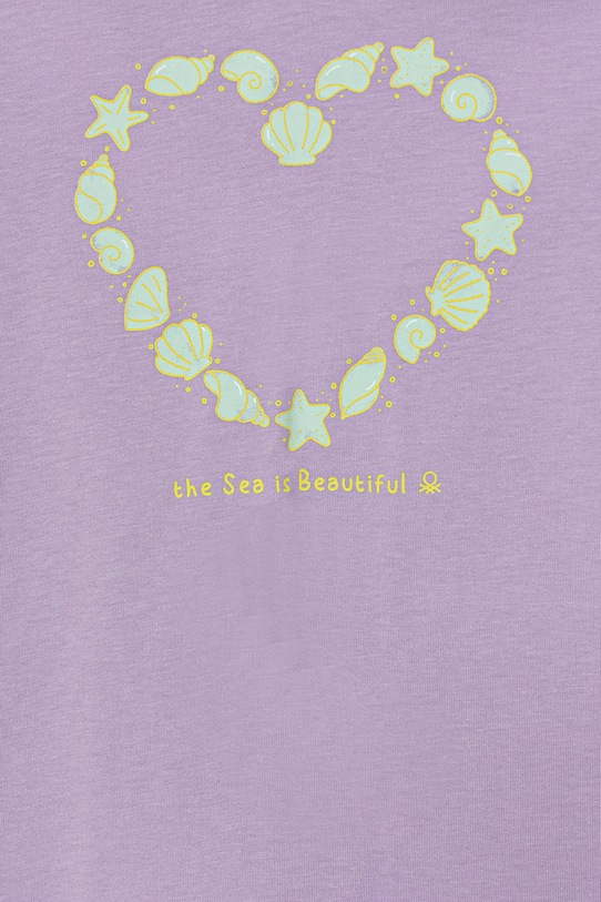 Dziewczynka United Colors of Benetton t-shirt bawełniany dziecięcy 3JERG10J3.P.Seasonal fioletowy