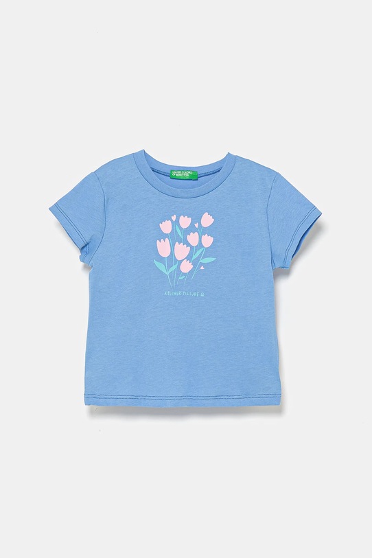 Detské bavlnené tričko United Colors of Benetton bavlna modrá 3JERG10J3.P.Seasonal