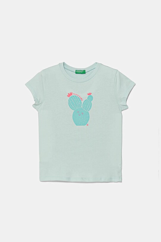 Detské bavlnené tričko United Colors of Benetton bavlna tyrkysová 3JERG10J3.P.Seasonal