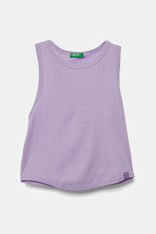 United Colors of Benetton top bawełniany dziecięcy bawełna fioletowy 31H3CH01F.G.Season.PPYA